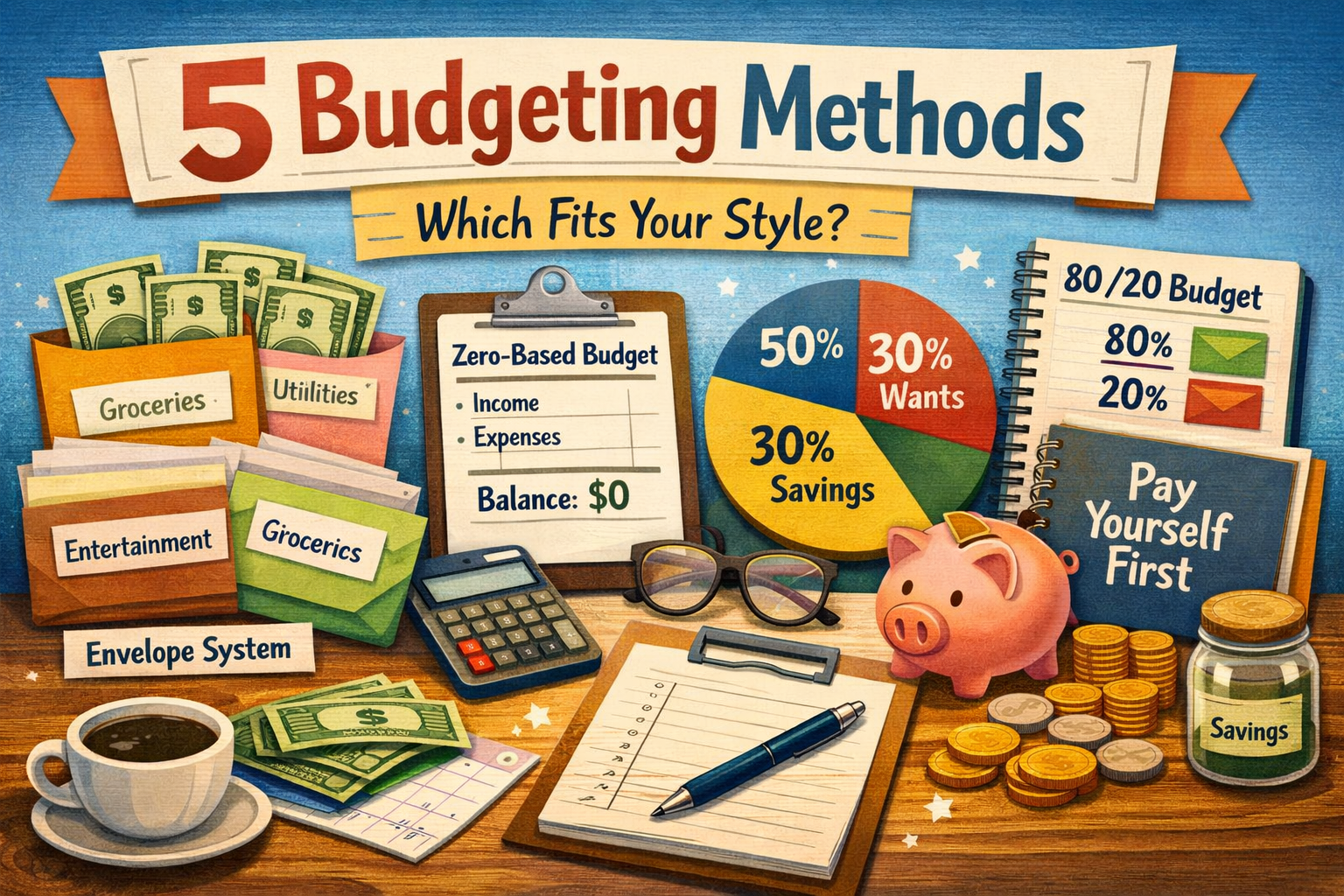 5 Budgeting Methods (Envelope, Zero-Based, 50/30/20, etc.) — Which Fits Your Style?