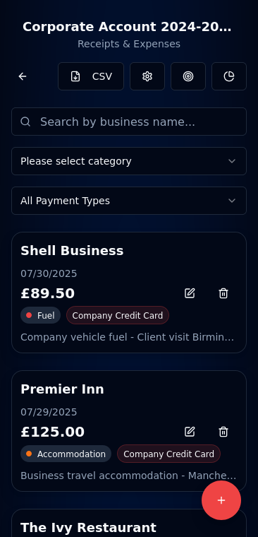 Expensinator Account Screen