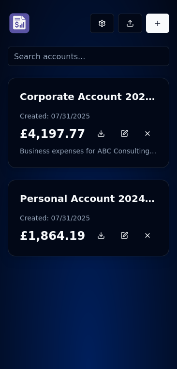 Expensinator Home Screen